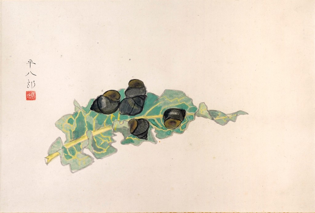 福田平八郎「田螺」 Heihachiro Fukuda ‘Pond snails’