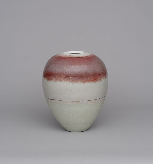 銅彩壷　2025　27×27×35㎝　作家蔵