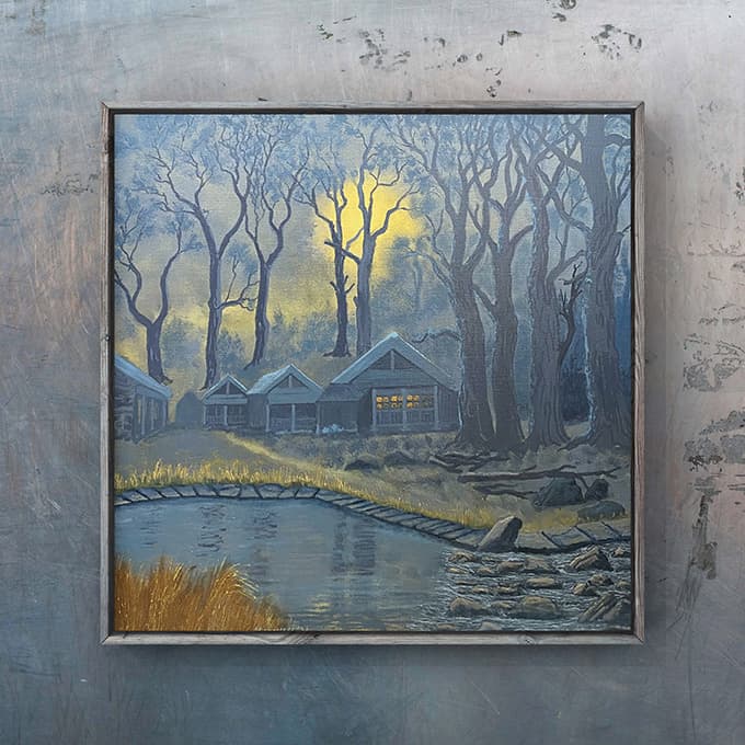 霜森 油彩 カンヴァス 100cm×100cm