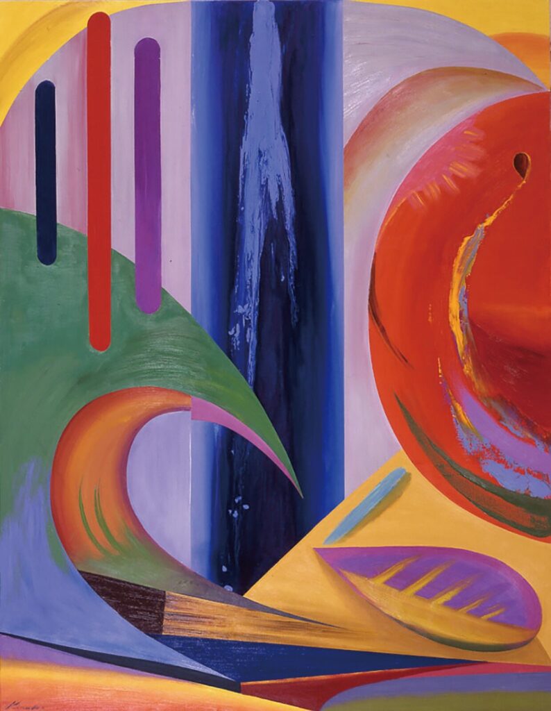 江見絹子 《幻想と秩序》 1986年 油彩、カンヴァス 神奈川県立近代美術館蔵