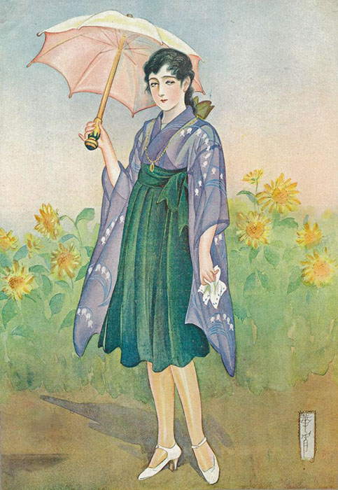 高畠華宵「快歩」 大正15年(1926)