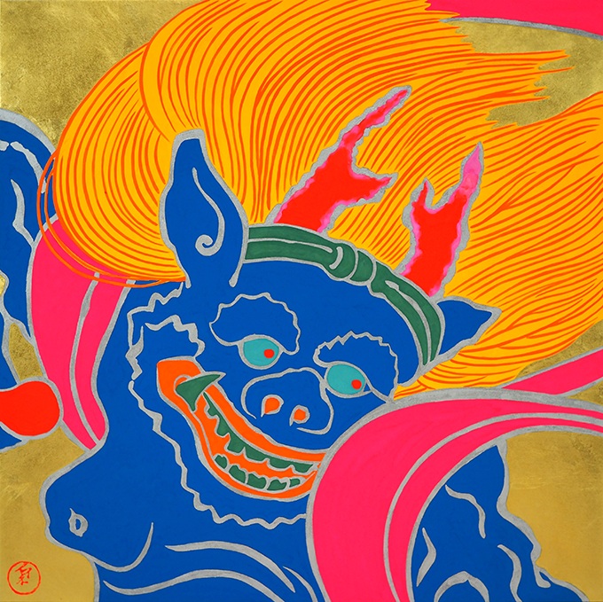 「Blue Thunder God」53.0×53.0cm