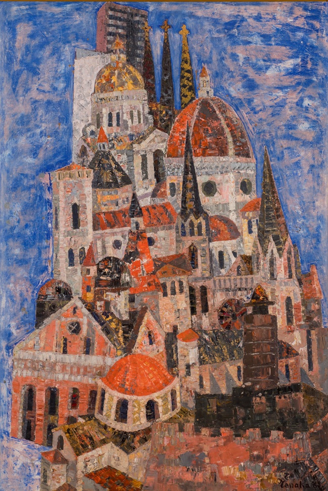 田中忠雄《バベルの塔》1961年