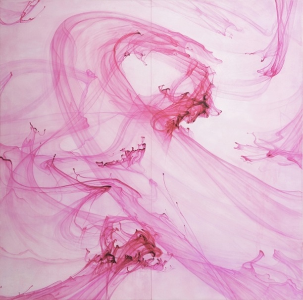 和田宙士「形象62『風』」
91×91×2cm
絹本、岩絵具、胡粉、膠、墨