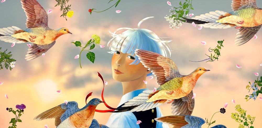 作家名：藤本まり子 作品名：Anytime サイズ60.96 × 121.92cm