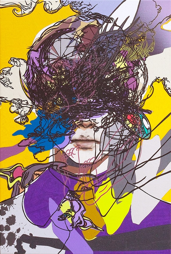 「boundary 核と小麦 ミクストメディア」40.9x27.3