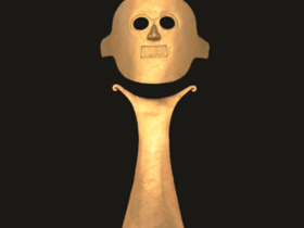 太陽の仮面と胸飾り コロンビア　前200年ー200年頃