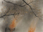 横山大観≪夜桜≫ 1947(昭和22)年　紙本彩色　55.9×68.8㎝