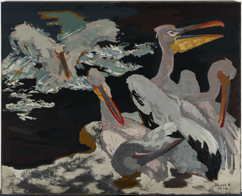 中村節也（1905-1991）《伽藍鳥》1934年　油彩、カンヴァス130.6×162.5cm