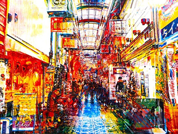 「THE CITY －Shinjuku－」 P15（500×652×20mm） ミクストメディア、キャンバス