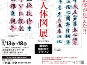 「文字の人体図」展 in NAGOYA 〜漢字の幾何学とデザイン〜」市民ギャラリー栄