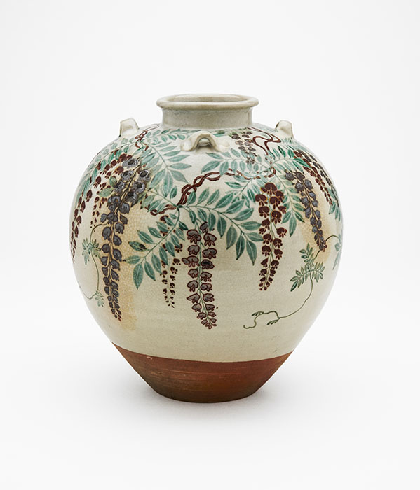 国宝　色絵藤花文茶壺　野々村仁清　江戸時代　17世紀