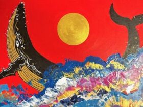 「鯨・弥栄」 30×59.5cm