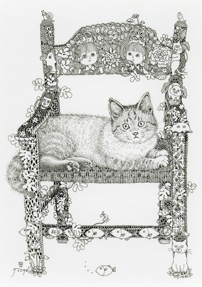 クラミサヨ お気に入りのイス 32.5×26.0cm ペン、紙