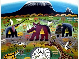 「ティンガティンガ サバンナの動物たち」マコンデ美術館