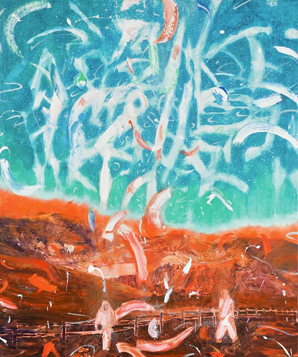 FACE2025 グランプリ　齋藤 大《キャンプファイヤ》2024年　油彩・カンヴァス　194×162cm　ＳＯＭＰＯ美術館