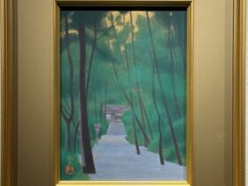 平山郁夫 作品名：大和　山の辺の道 サイズ：６号 技法・素材：紙本彩色
