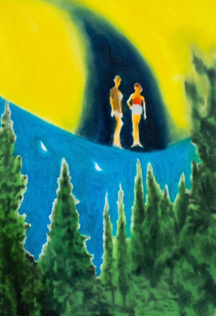 "CRYSTAL SILENCE" 2025 / Oil on paper / W270 x H390mm