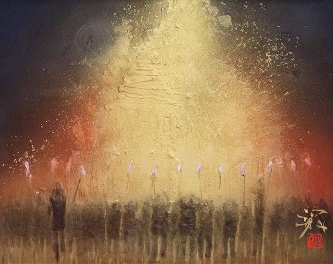 ［冬］松村 公嗣「どんど」
日本画　6号　共シール