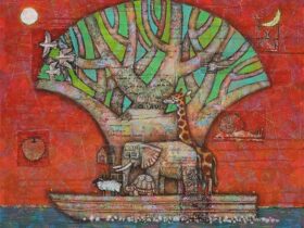 「セイメイの方舟」72.7×91.0㎝（30号F）ミクストメディア