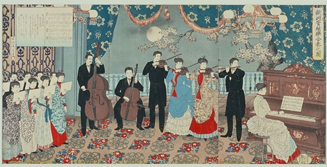 欧洲管弦楽合奏之図　楊洲周延　明治22年(1889)