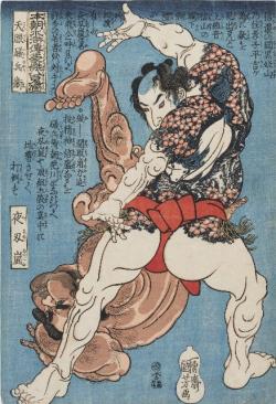 前期展示］《本朝水滸伝豪傑八百人一個　天眼礒兵衛》天保2年（1831）頃、個人蔵