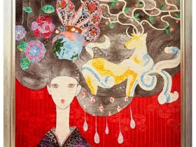 「Animism」 約100×80cm、ペルシャ絨毯