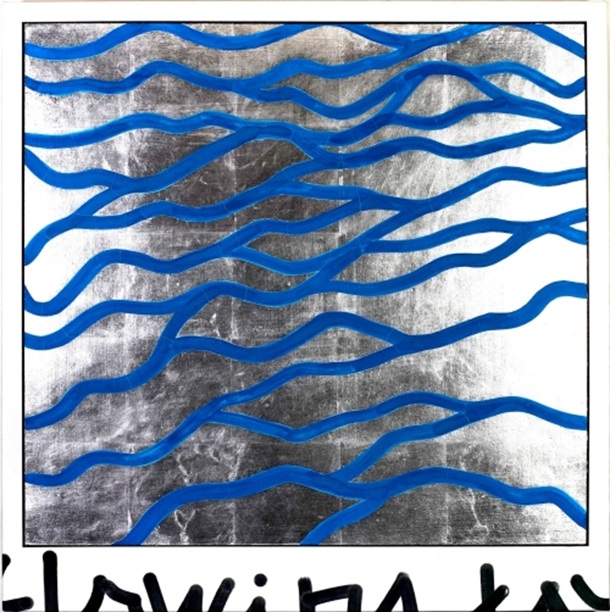 「flowing day#1」
S20号
顔料・膠・銀箔・和紙