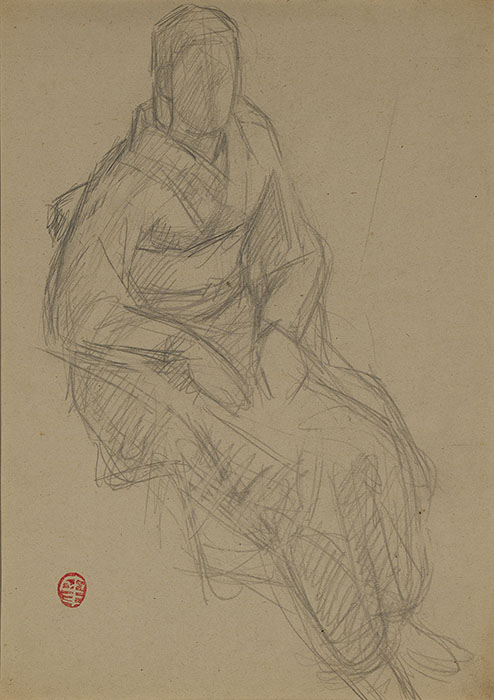 飯塚小玕齋（1919-2004）タイトル・制作年不詳　鉛筆、紙36.1×26.6cm