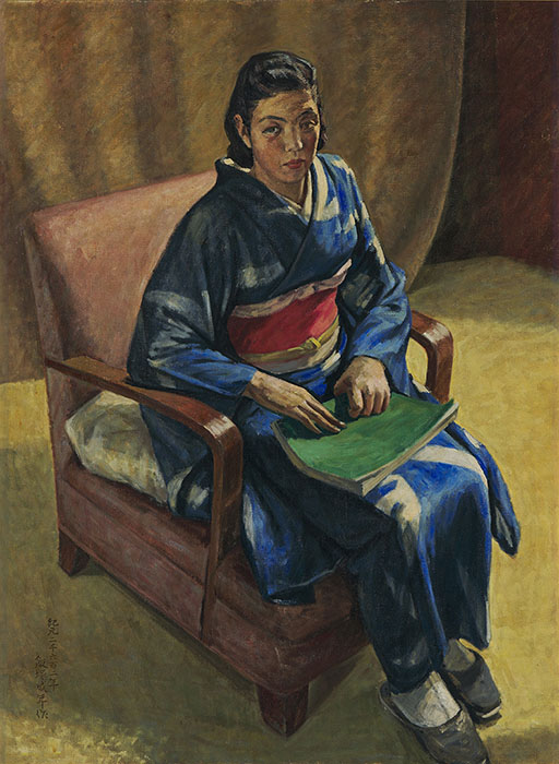飯塚小玕齋（1919-2004）《K嬢像》1942年　油彩、カンヴァス　128.5×95.0cm