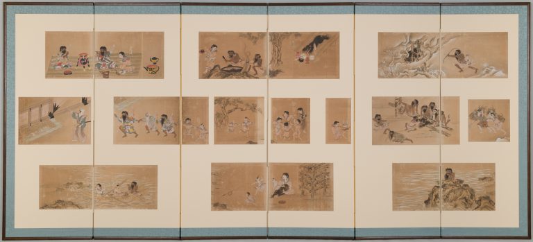 蝦夷国風図絵全図 (屏風装) 修理後