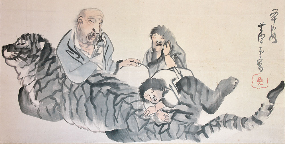 長沢蘆雪《四睡図（部分）》本間美術館　後期展示