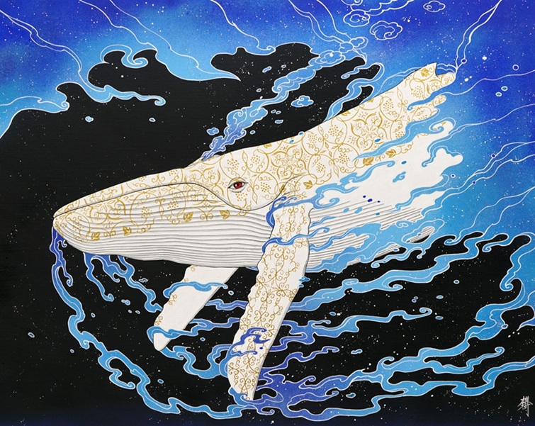 出口雄樹
「鯨飲」
日本画 30号