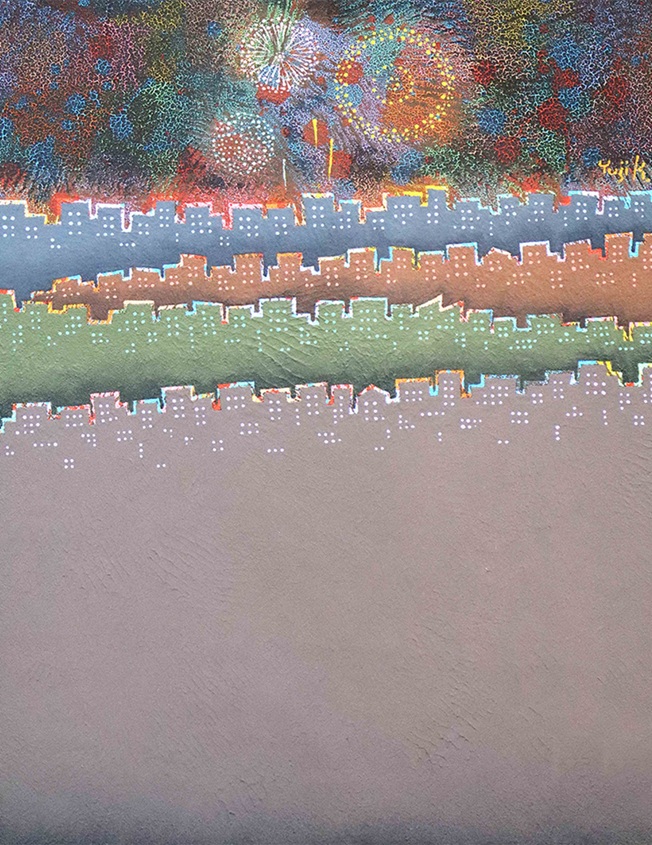 ［夏］金丸 悠児「夏の夜」
ミクストメディア　6号F 　共シール