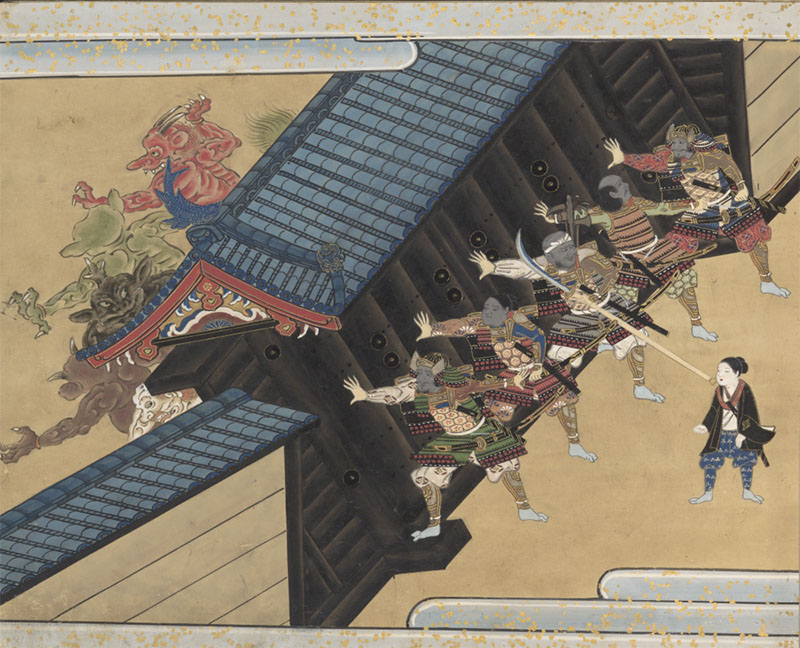 義経地獄破り(上、部分) 江戸時代・17世紀 紙本着色 チェスター・ビーティー蔵