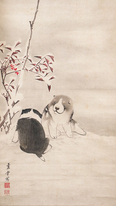 長沢蘆雪《南天狗子図（部分）》個人蔵　前期展示