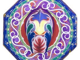 加藤正晴 蓮辨付截金八角飾台曼荼羅 2025年 20.0x20.0x8.0cm 木、顔料、箔