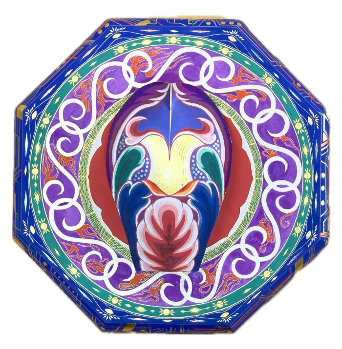 加藤正晴 蓮辨付截金八角飾台曼荼羅 2025年 20.0x20.0x8.0cm 木、顔料、箔