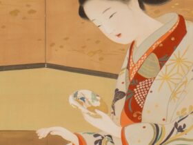 伊藤小坡《貝合わせの図》（部分）