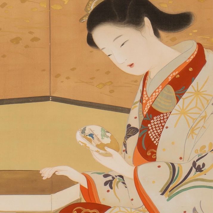 伊藤小坡《貝合わせの図》(部分)