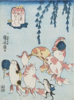 ［後期展示］《きん魚づくし　ぼんぼん》天保13年（1842）頃、個人蔵