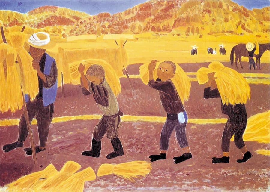 中尾彰《勤労奉仕》1944 年　茅野市立北山小学校蔵