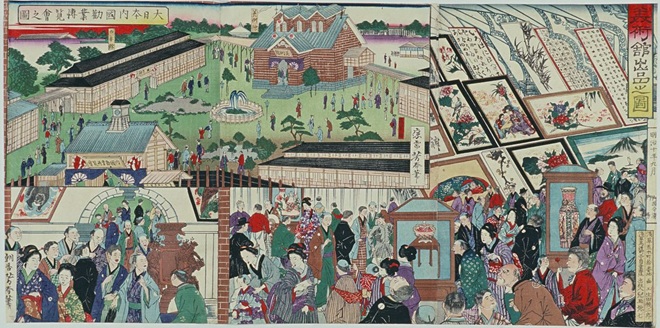 大日本内国勧業博覧会之図　美術館出品之図　歌川芳春　明治10年（1877）