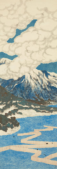 今村紫紅「比良」（《近江八景》より）紙本着色・八幅対のうち　大正元年（1911）　165.0×56.9cm　東京国立博物館
※国指定重要文化財（展示期間：6月5日～6月28日）
Image: TNM Image Archives