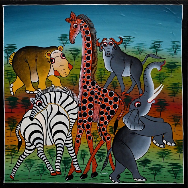 「ティンガティンガ サバンナの動物たち」マコンデ美術館