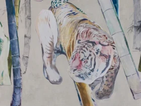 大嶋直哉「Labels/竹虎」（F10号）