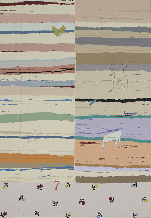 Huang Yuqi《Baby Bu》2025年　アクリル・カンヴァス・糸　162×112cm